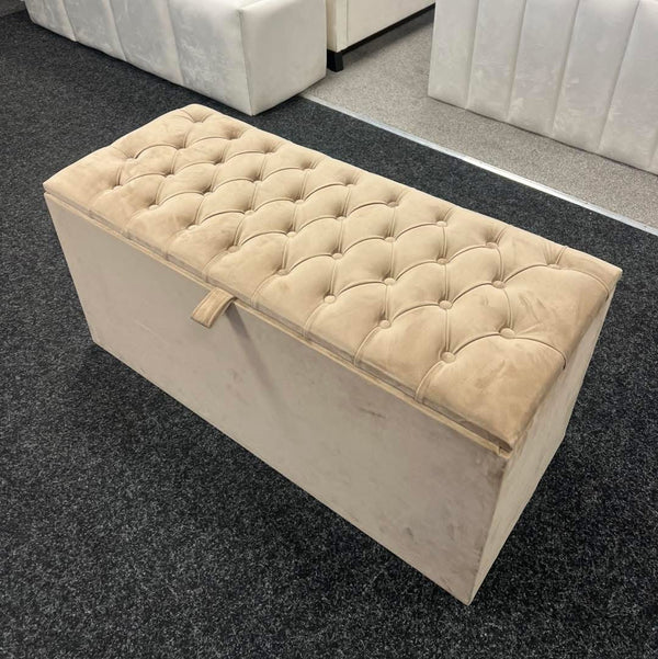 Ottoman Storage Box in upholstered fabric