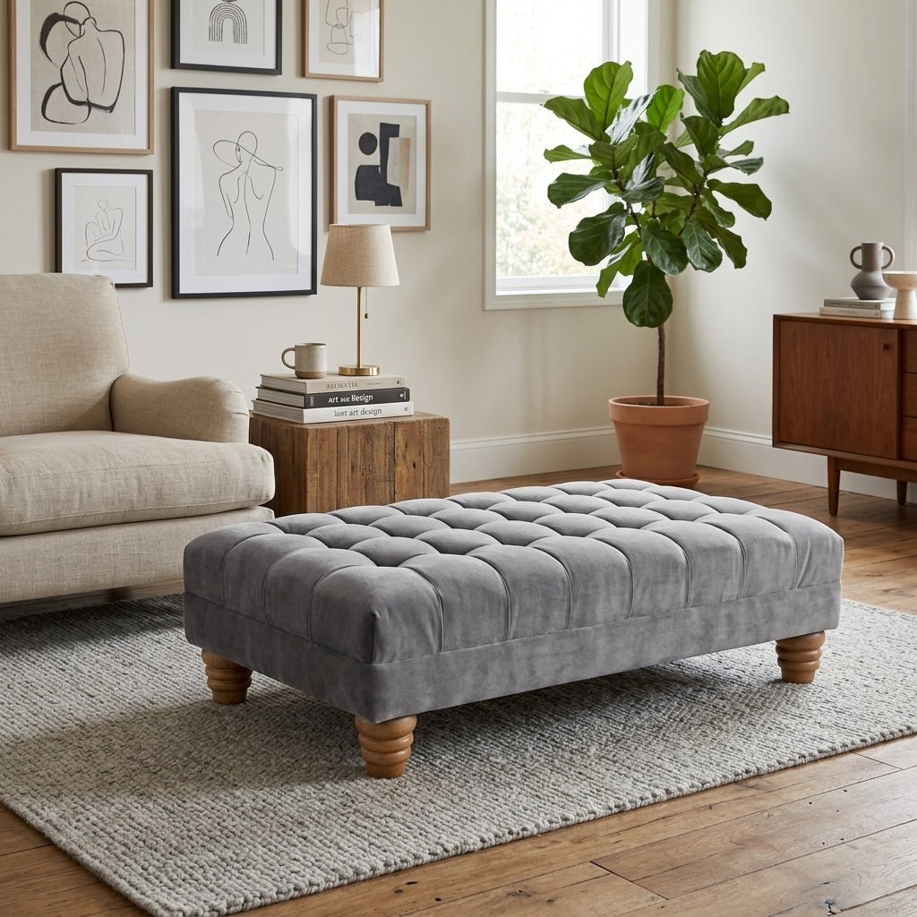 Chesterfield Deep Cushioned Naples Footstool