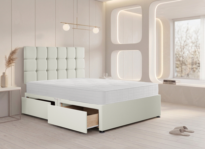 Cube Divan Bed in White