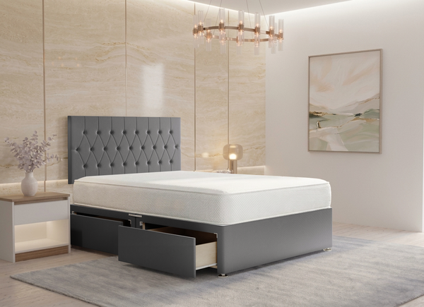 Ibex Divan Bed in Dark Grey