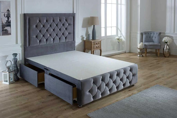 Sarah Plus upholstered divan bed with padded footboard