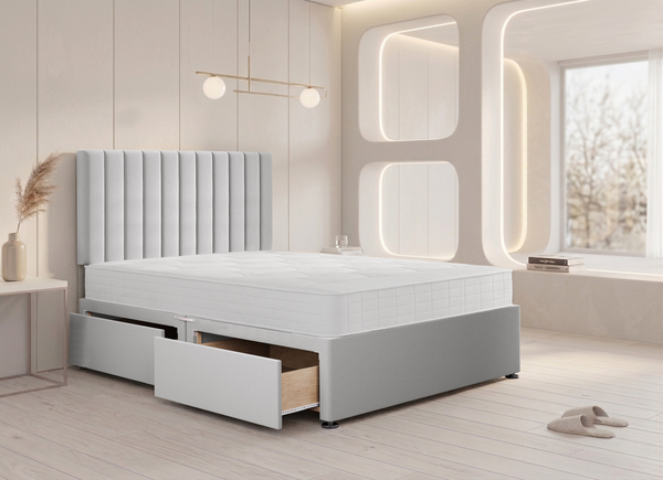 Stripe Upholstered Ottoman Storage Bed