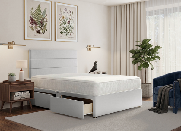 Horizon Divan Bed in Silver Plush